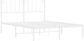 Estrutura de cama com cabeceira 135x190 cm metal branco