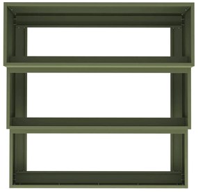 Vaso de Jardim 3 Andares 90x90x35 cm Verde Oliva Aço