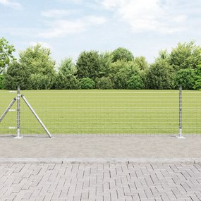 Cerca Euro com 13 Postes Flangeados 0.4x25 m de Aço Galvanizado