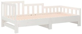 Sofá-cama de puxar 2x(80x200) cm pinho maciço branco