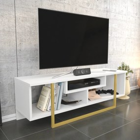 Móvel TV Asal – Dourado e Branco – 120x35,2x40,2 cm
