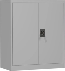 Vinsetto Armário de Escritório Metálico com 2 Portas Fechadura Prateleira Ajustável Armário Metálico 80x40x92,5 cm Cinza | Aosom Portugal