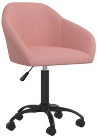 vidaXL Cadeira de jantar giratória veludo rosa