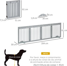 PawHut Barreira de Segurança Dobrável para Cães Grade de Proteção de 4