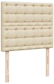 Cama boxspring com colchão 120x190 cm tecido cor creme