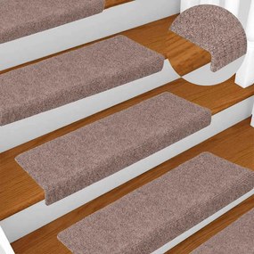 Tapetes de escada autoadesivos 30 pcs 65x21x4 cm creme