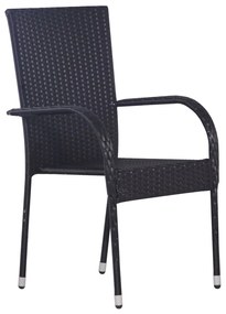 7 pcs conjunto de jantar para jardim preto
