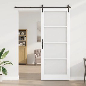 Porta Deslizante vidaXL com Conjunto de Hardware Branca 93x232 cm Made