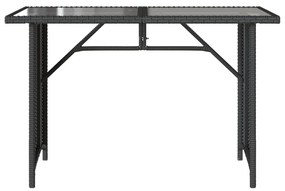 2 pcs conjunto de jantar p/ jardim c/ almofadões vime PE preto