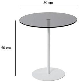 Mesa Lateral Chill-Out – Branco e Cinzento Escuro – 50cmx50cmx50cm