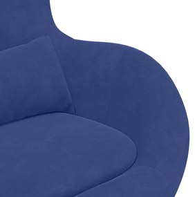 Cadeira Ovo Veludo Azul Polícia