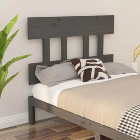 vidaXL Cabeceira de cama 93,5x3x81 cm pinho maciço cinzento
