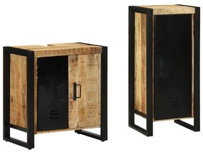 vidaXL Conjunto de Móveis para Banheiro 2 pcs Madeira de manga maciça