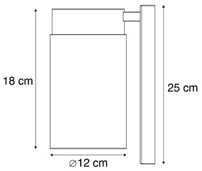 Candeeiro de parede exterior moderno em aço inoxidável preto IP44 - Jarra Moderno