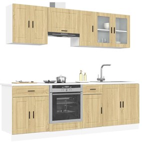 8 peças armário de cozinha conjunto Kalmar sonoma carvalho