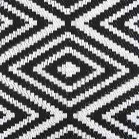 Tapete de exterior 190x290 cm ARAKIL PP branco e preto