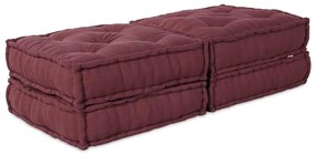 Conjuntos de Pouffes Modulares vidaXL com 2 peças em Tecido Bordô