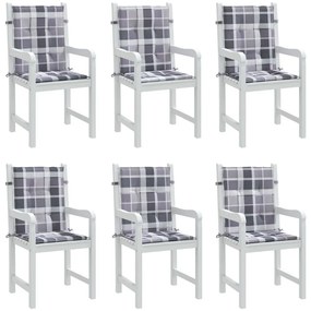Almofadões lombares cadeiras jardim 6pcs oxford xadrez cinza