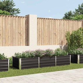 Canteiro elevado jardim aço galvanizado 240x80x45cm antracite