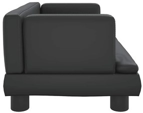 Sofá infantil 60x40x30 cm couro artificial preto
