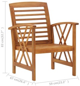 Cadeiras de jardim 2 pcs madeira acácia maciça