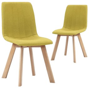 Cadeiras de jantar 2 pcs tecido amarelo - 293445