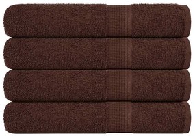 vidaXL Toalhas 4 pcs 100x200 cm 360 gsm 100% algodão castanho