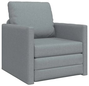 Sofá-cama de Chão 2 em 1 Cinza-claro 74x77x81 cm Tecido