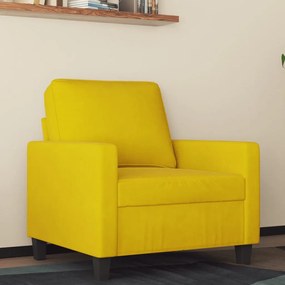 vidaXL Poltrona 60 cm veludo amarelo
