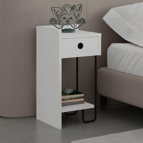 Mesa de Cabeceira Sirius Left – Branco – 32x61x30 cm