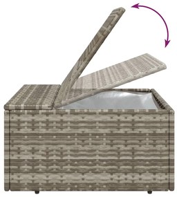 5 pcs conjunto lounge de jardim c/ almofadões vime PE cinzento