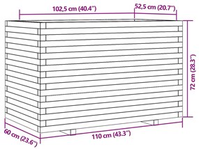 Vaso/floreira jardim 110x60x72 cm pinho maciço castanho mel