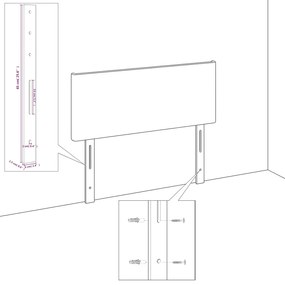 Cabeceira cama abas tecido 93x23x78/88 cm cinzento-acastanhado