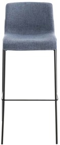 Conjunto de 2 bancos de bar Hoover em tecido e com estrutura preta 43 x 100 x 48 cm Azul
