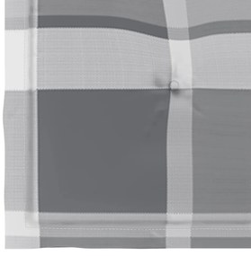 Cadeiras de jardim c/ almofadões xadrez cinzento 4 pcs teca