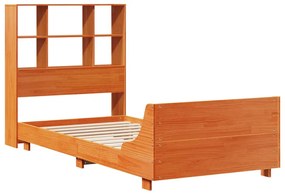 Cama sem colchão 100x200 cm pinho maciço castanho-mel