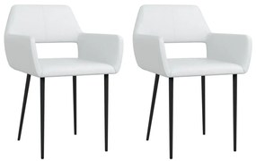 vidaXL Cadeiras de jantar 2 pcs couro artificial branco