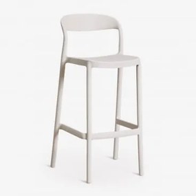 Pack De 4 Bancos Altos Empilháveis Em Polipropileno Brenza Branco Pedra & ↑75 Cm - Sklum