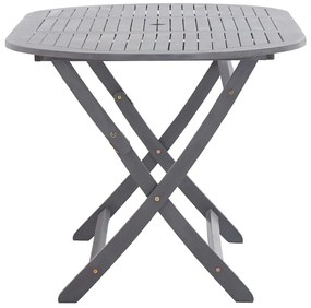 7 pcs conjunto de jantar jardim madeira acácia maciça cinzento