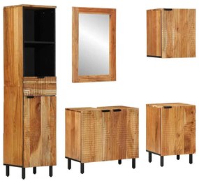 vidaXL Conjunto de Móveis para Banheiro com gaveta 5 pcs Castanho