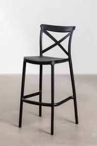 Pack De 2 Bancos Altos Empilháveis Em Polipropileno Otax Preto & ↑75 Cm - Sklum