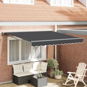 vidaXL Toldo Retrátil Manual - Antracite, 300x250 cm