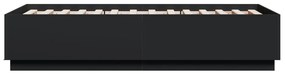 Estrutura cama c/ luzes LED 75x190cm derivados de madeira preto
