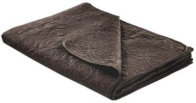 Colcha com relevo e duas almofadas castanhas 200 x 220 cm RAYEN Beliani