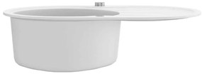 Lava-louça com 1 cuba oval granito branco