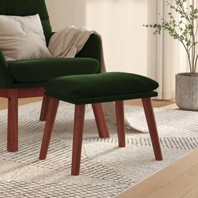 vidaXL Apoio de pés 45x29,5x35 cm veludo verde-escuro