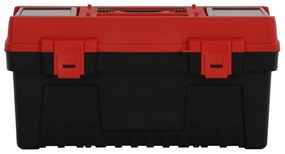 2 pcs conjunto de caixas de ferramentas PP preto/vermelho