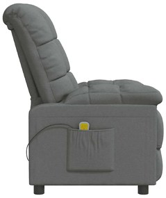 Poltrona de massagens tecido cinzento-escuro