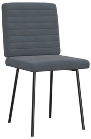 Cadeiras de jantar 2 pcs veludo cinzento-escuro