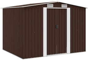 47031 vidaXL Abrigo de jardim 57x205x178 cm aço castanho